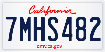 CA license plate 7MHS482