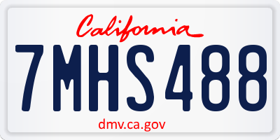 CA license plate 7MHS488
