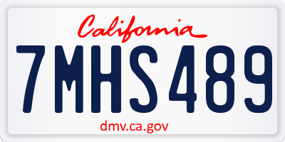 CA license plate 7MHS489