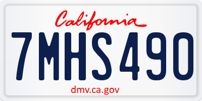 CA license plate 7MHS490