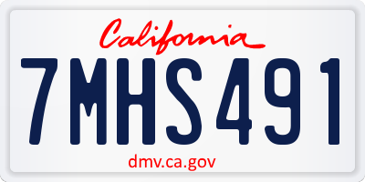 CA license plate 7MHS491
