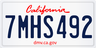 CA license plate 7MHS492