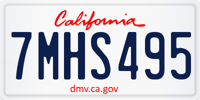 CA license plate 7MHS495