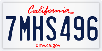 CA license plate 7MHS496