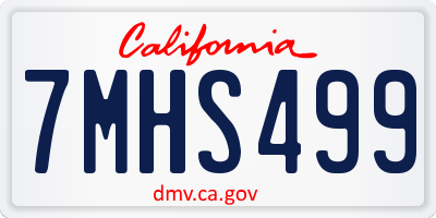 CA license plate 7MHS499