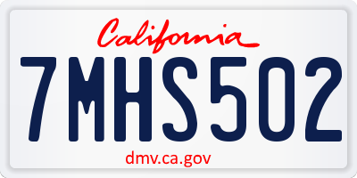 CA license plate 7MHS502