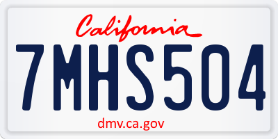 CA license plate 7MHS504