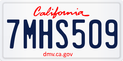 CA license plate 7MHS509