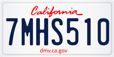 CA license plate 7MHS510