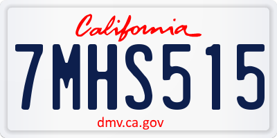CA license plate 7MHS515