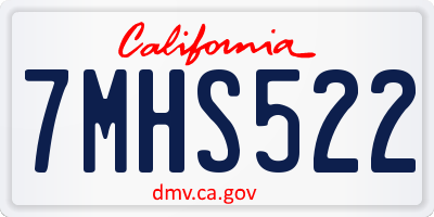 CA license plate 7MHS522