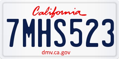 CA license plate 7MHS523
