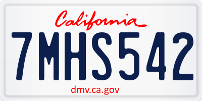 CA license plate 7MHS542