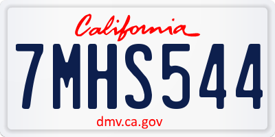 CA license plate 7MHS544