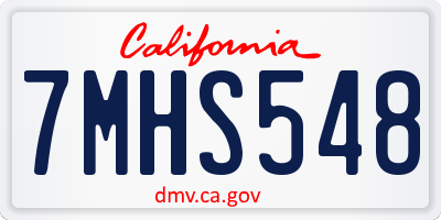 CA license plate 7MHS548
