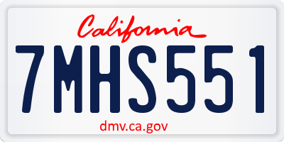 CA license plate 7MHS551