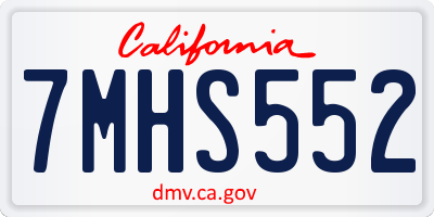CA license plate 7MHS552
