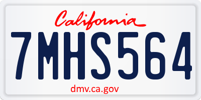 CA license plate 7MHS564
