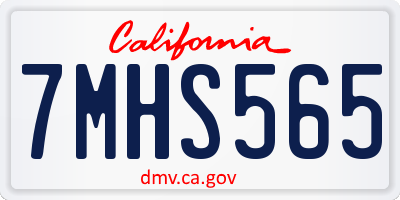 CA license plate 7MHS565