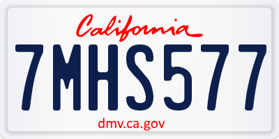 CA license plate 7MHS577