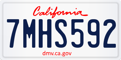 CA license plate 7MHS592