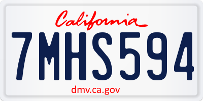 CA license plate 7MHS594