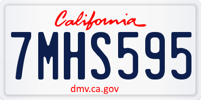 CA license plate 7MHS595