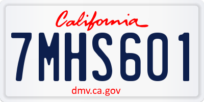 CA license plate 7MHS601