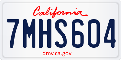 CA license plate 7MHS604