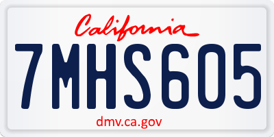 CA license plate 7MHS605