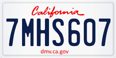 CA license plate 7MHS607