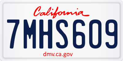 CA license plate 7MHS609
