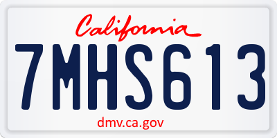 CA license plate 7MHS613