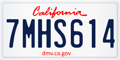 CA license plate 7MHS614