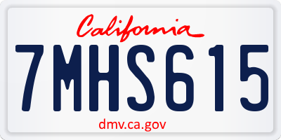 CA license plate 7MHS615