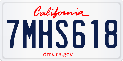 CA license plate 7MHS618