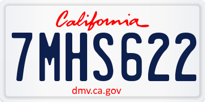 CA license plate 7MHS622