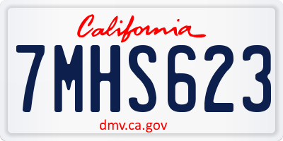 CA license plate 7MHS623