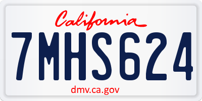 CA license plate 7MHS624