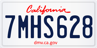 CA license plate 7MHS628