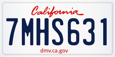 CA license plate 7MHS631