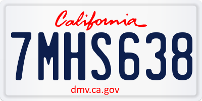 CA license plate 7MHS638