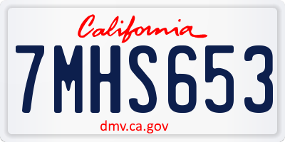 CA license plate 7MHS653