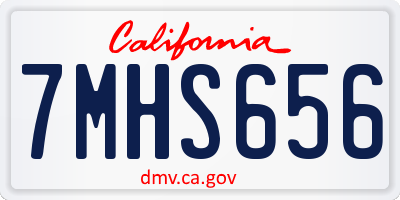CA license plate 7MHS656