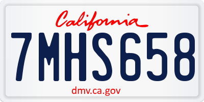 CA license plate 7MHS658