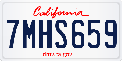 CA license plate 7MHS659
