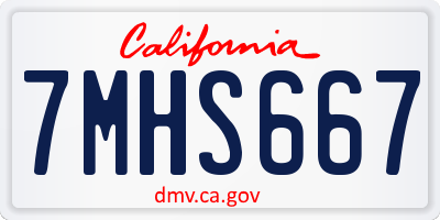 CA license plate 7MHS667