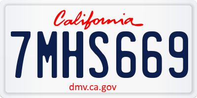 CA license plate 7MHS669