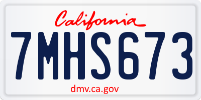 CA license plate 7MHS673
