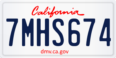 CA license plate 7MHS674